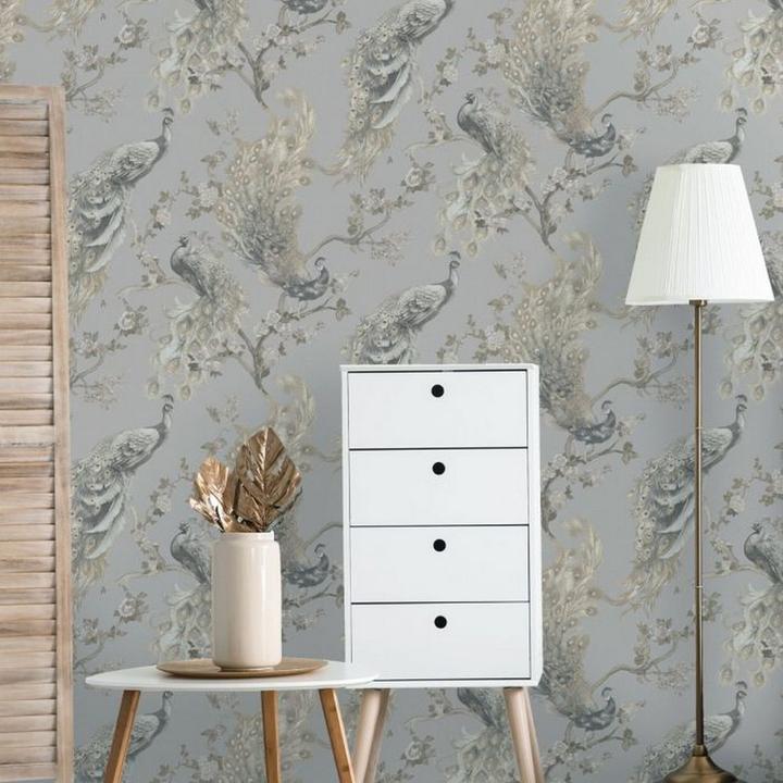 Actual product image Holden Décor Menali Peacock Textured Wallpaper