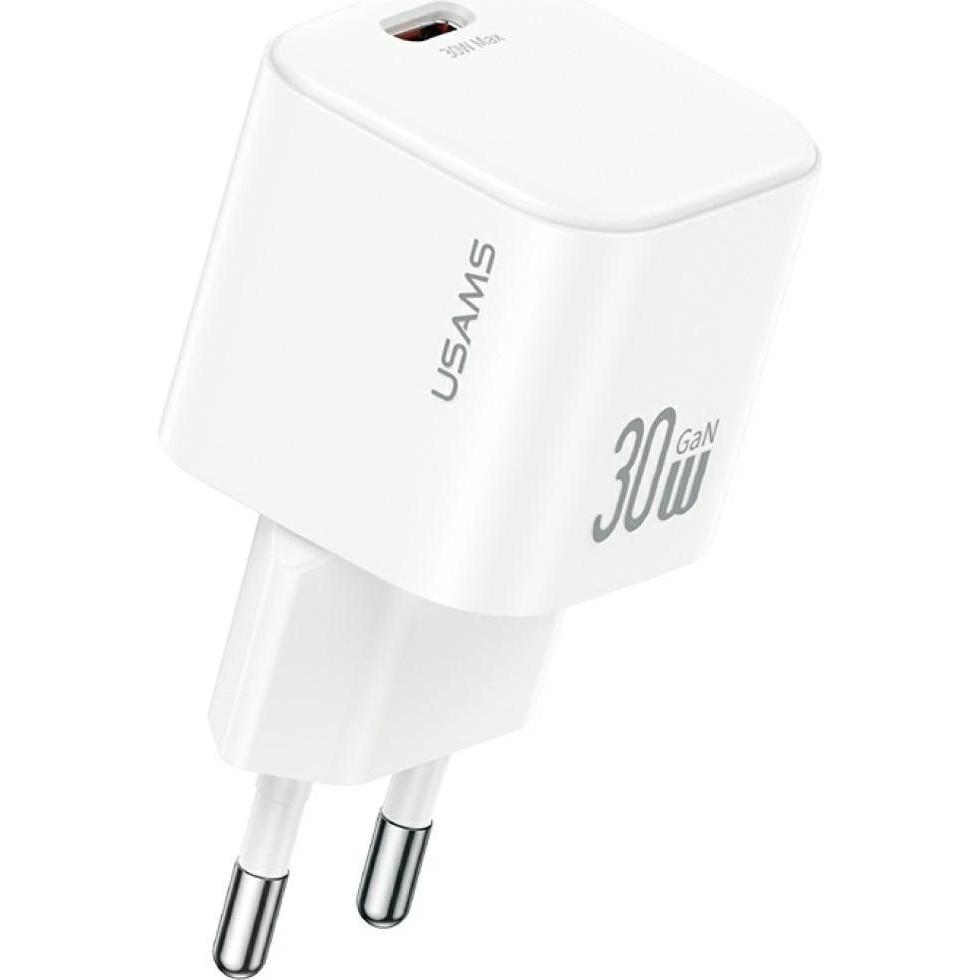 Usams Wall Charger JO Series CC262 30W USB-C + 1m USB-C/USB-C White (30 W), Caricatore USB, Bianco