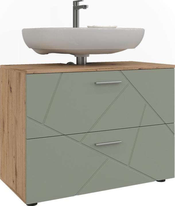 Produktbild Vicco Waschbeckenunterschrank Irma, Salbeigrün/Artisan, 80 x 58.6 cm mit Schubladen (80 x 41 x 58.60 cm)