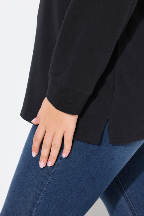 Produktbild Ulla Popken Sweatshirt, Classic Fit, HELLO, Stehkragen (46, 48)