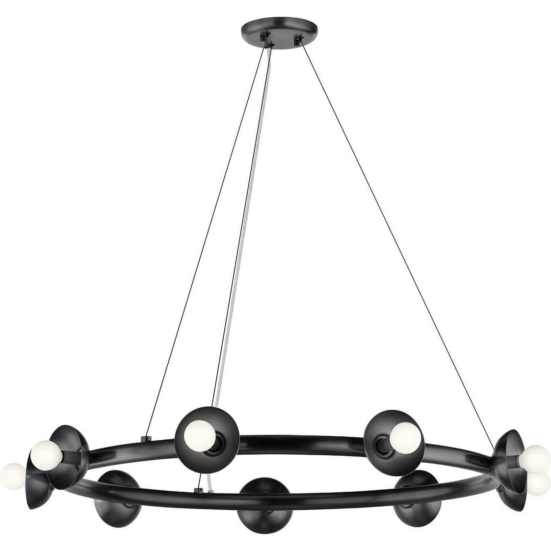 Elstead Lighting, Lampada a sospensione, Elstead Palta Pendelleuchte E14 9-fach Satinschwarz Schwarz (E14)