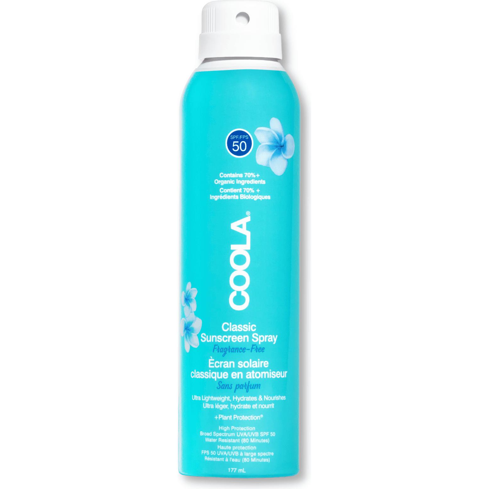 Coola Suncare Unisex Sonnencreme, Classic Spray Fragrance Free (Sonnenspray, Spf 50, 177 Ml)