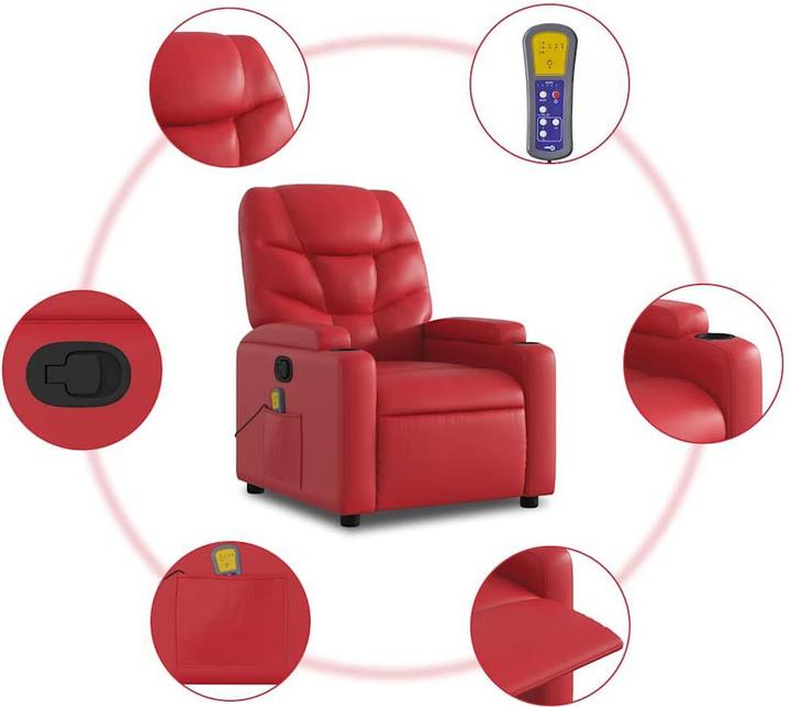 Produktbild VidaXL Massagesessel Rot Kunstleder,Farbe: Rot,Material: Kunstleder