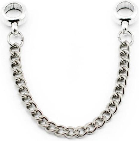 Actual product image Hermex Connecting piece chain charm pendant rhinestone silver-plated - Silvery (925 metal alloy and rhinestones)