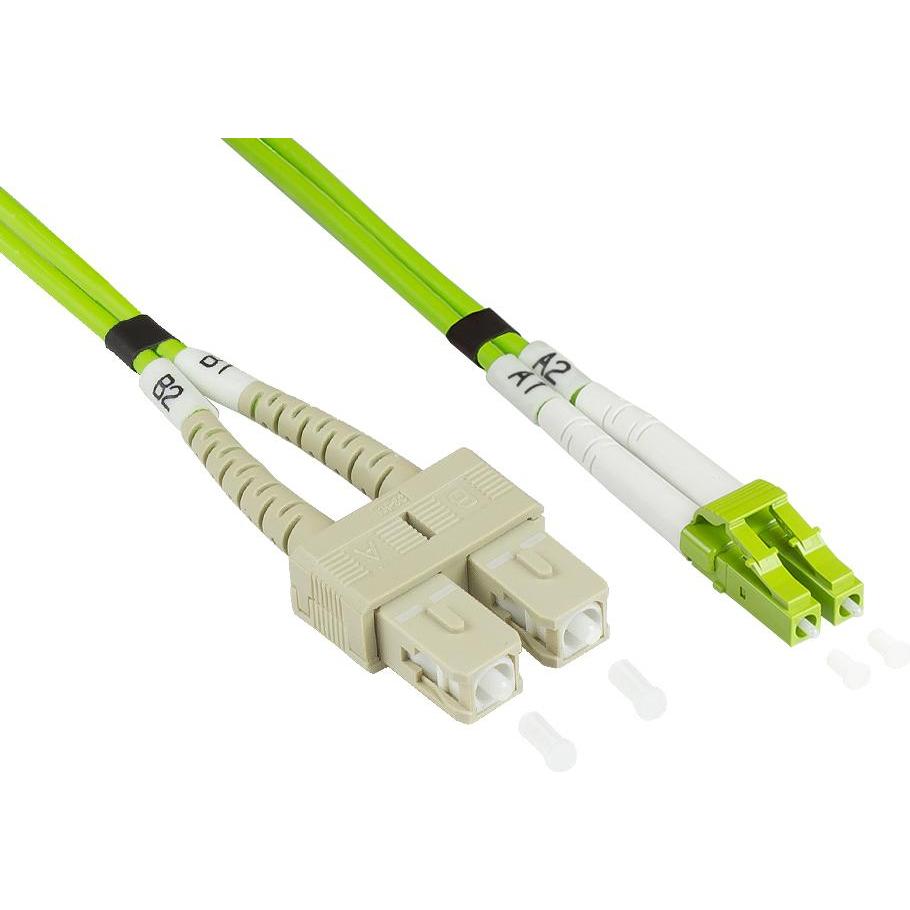 Thumbnail - Good Connections Alcasa LW-8075LS5 Glasfaserkabel 7,5 m LSZH OM5 LC SC Grün (UTP, CAT7, 7.50 m), Netzwerkkabel