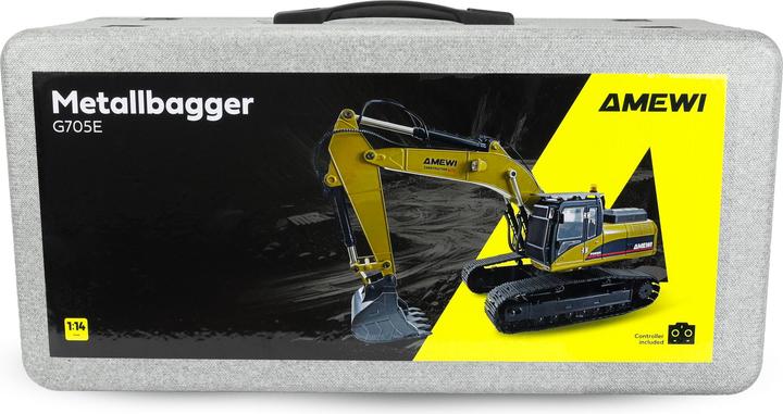 Actual product image Amewi G705E Bagger Metall 1:14 RTR gelb (RTR Ready-to-Run)
