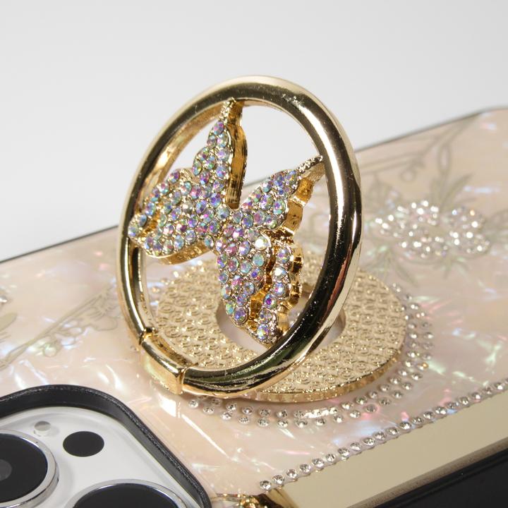 Actual product image PhoneLook Cover Mother of Pearl Butterfly Rhinestone with Video Support (Apple iPhone 13 Pro Max)