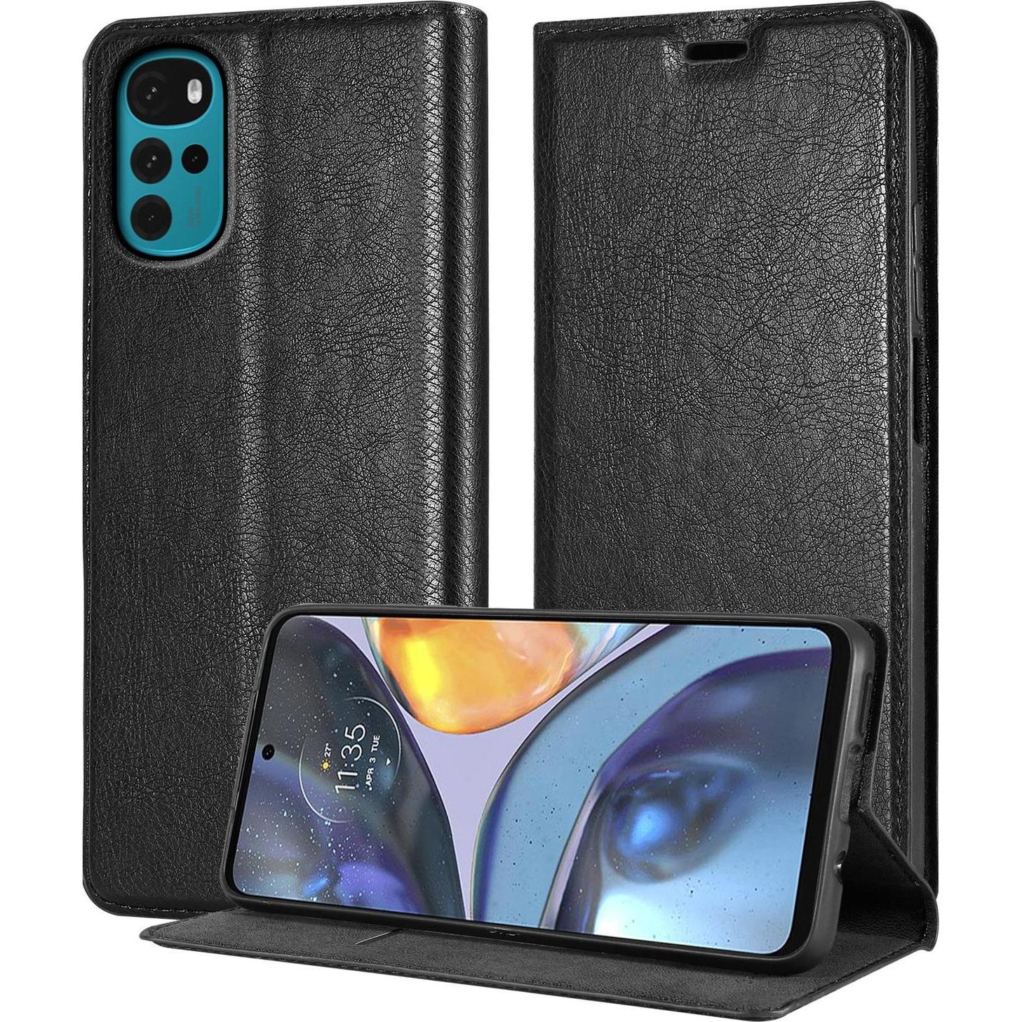 Cadorabo Invisible Book Hülle für Motorola MOTO G22 mit Magnet (Motorola Moto G22), Smartphone Hülle, Schwarz