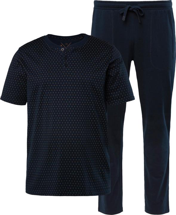 Produktbild JP1880 JP 1880 Schlafanzug, Homewear, Zweiteiler, Henley mit Minimalprint, lange Hose (5XL)