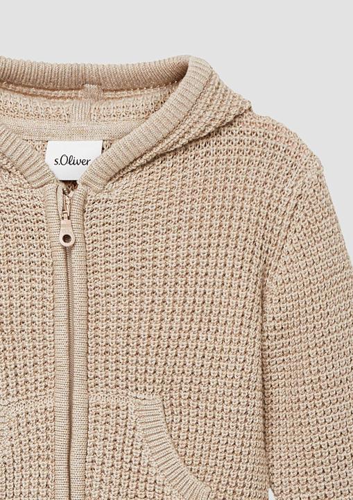 Produktbild s.Oliver Strickjacke Strickcardigan aus Baumwollmix mit Kapuze und Patch (92)