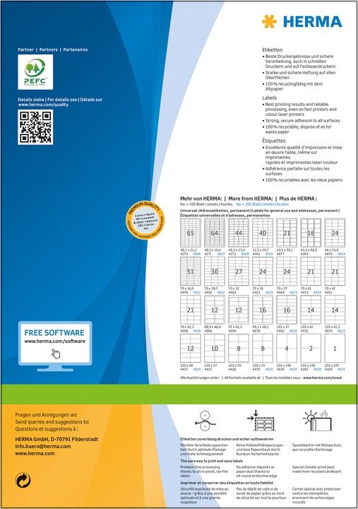 Produktbild Herma Universal Etiketten A4