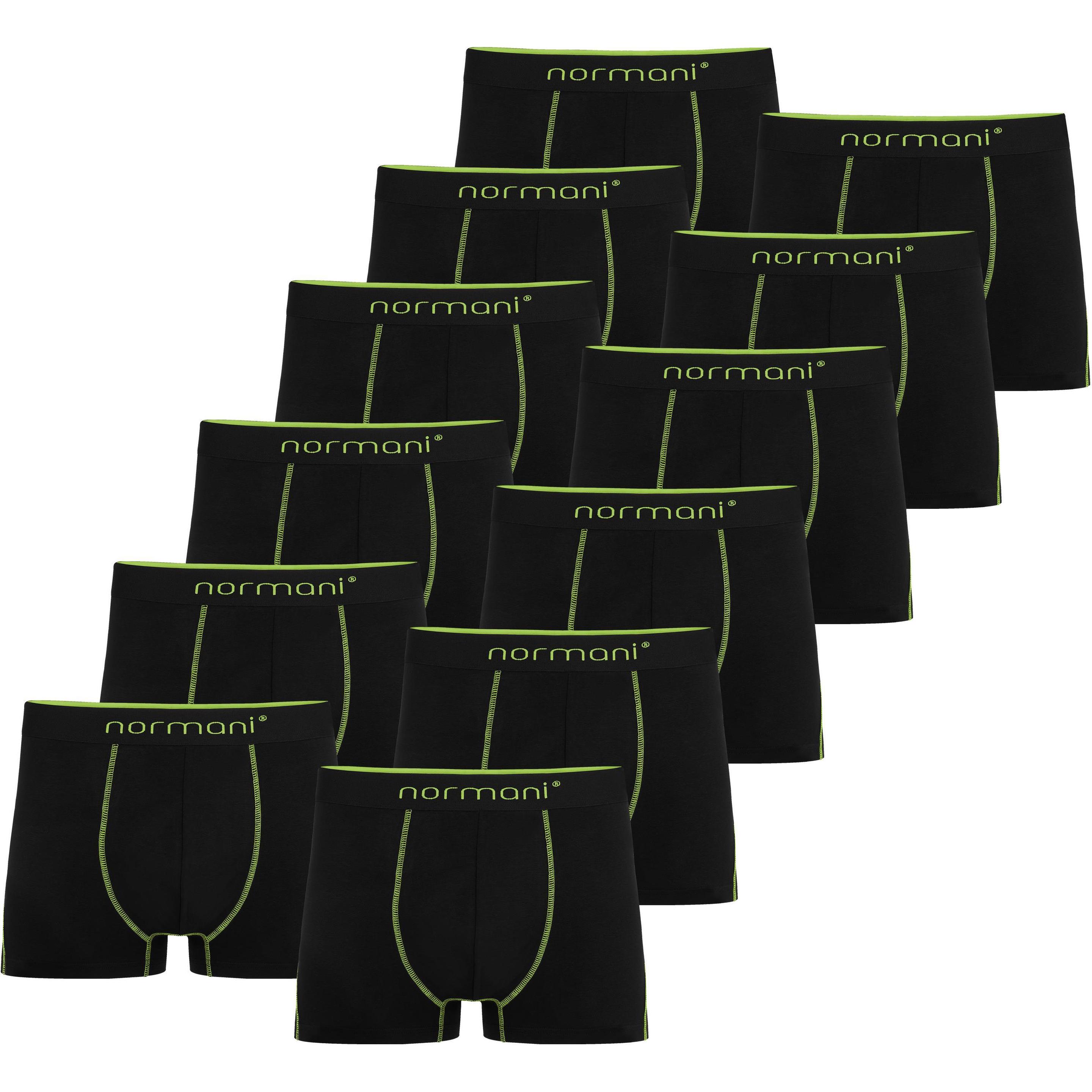 Normani, Herren, Unterhosen, 12 x Herren Baumwoll-Boxershorts, Grün, (4XL, 12er Pack)