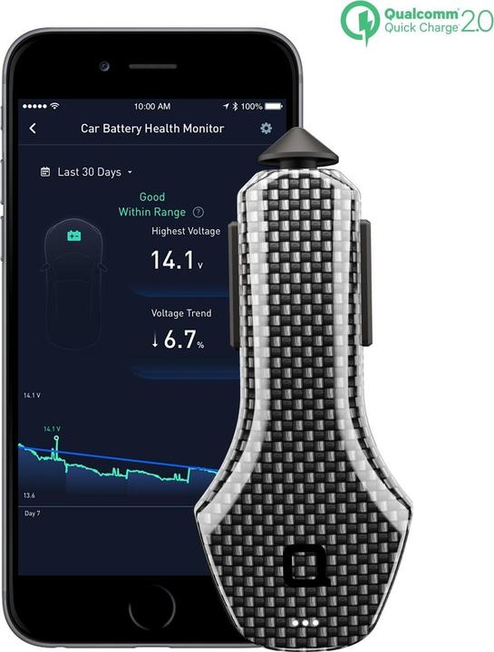 Actual product image nonda Car Charger ZUS Smart Car Charger Carbon Fiber 2.4 A