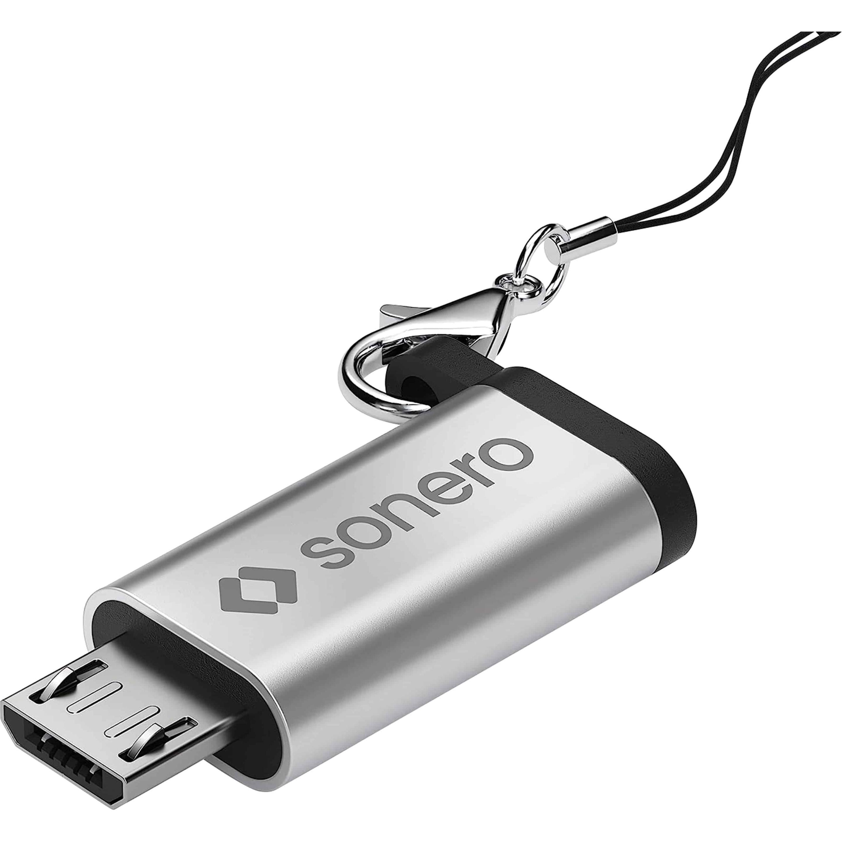 Thumbnail - Sonero USB-Adapter OTG, Micro-USB auf USB-C Buchse, alu/silber (Micro USB, USB Typ C), Mobilgerät Adapter, Silber