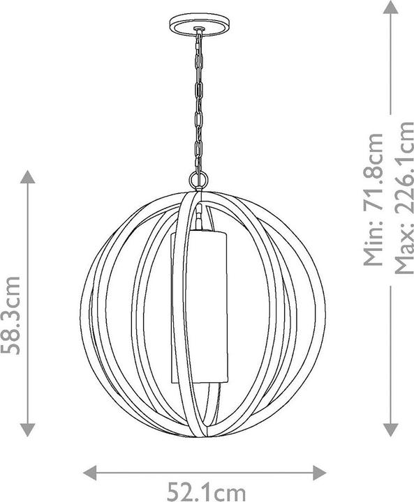 Actual product image Elstead Lighting Allier pendant light E27 58cm Light wood, brushed steel (E27)