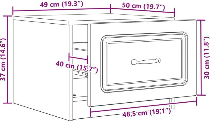 Image du produit vidaXL Couchtisch (49 x 50 x 37 cm)