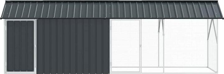 Actual product image vidaXL Aviary with extension anthracite 210x442x247 cm steel