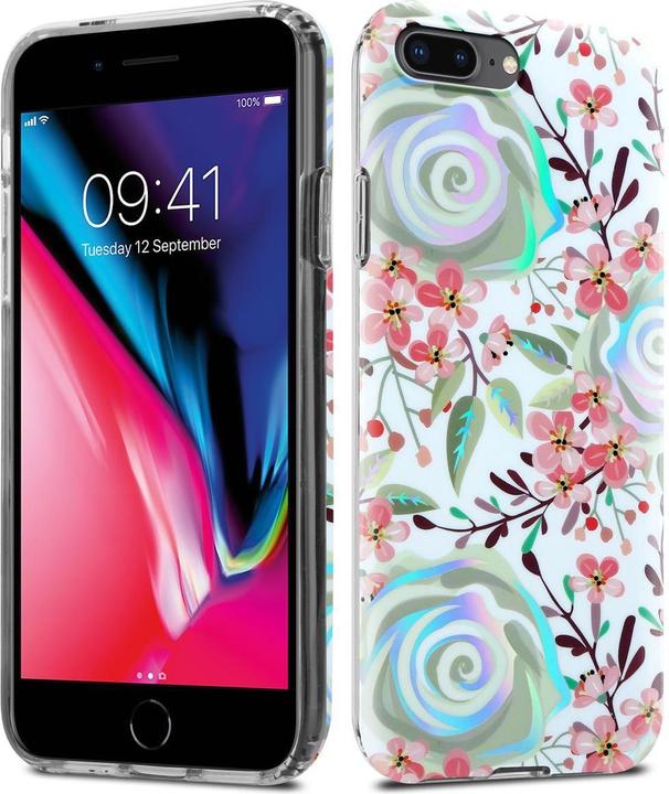 Image du produit Cadorabo Couverture IMD TPU Fleurs & Feuilles colorées (Apple iPhone 7 Plus, Apple iPhone 7s Plus)