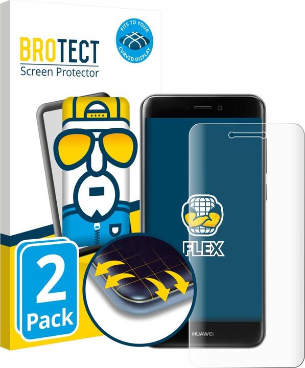 Produktbild BROTECT Fullscreen für Huawei P9 Lite (2017) Schutzfolie Displayschutz Folie Klar Transparent (2 Stk., Huawei P9 Lite (2017))
