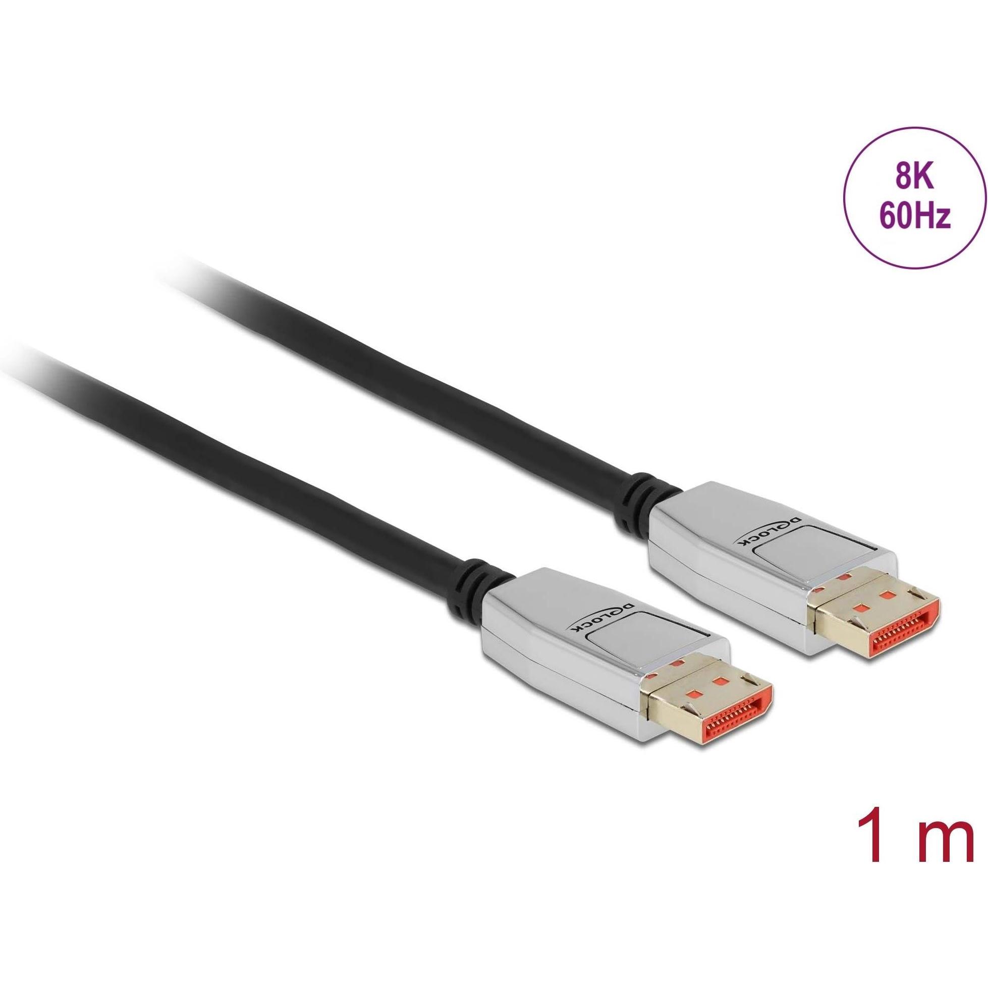 Thumbnail - Delock DisplayPort Kabel 8K 60 Hz 1 m (1 m, DisplayPort), Video Kabel