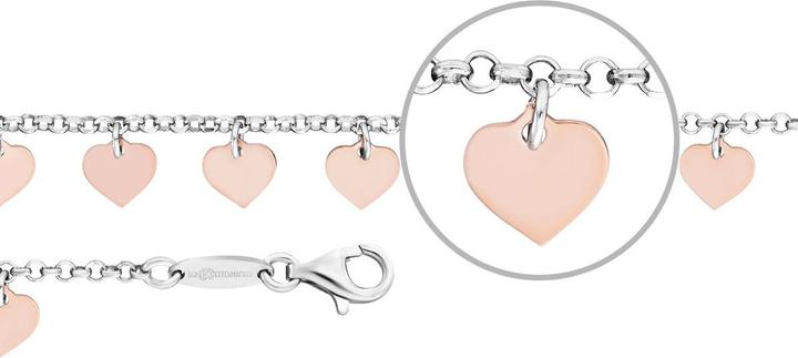 Immagine prodotto Der Kettenmacher Bracciale cuore bicolore (16 cm, Argento)