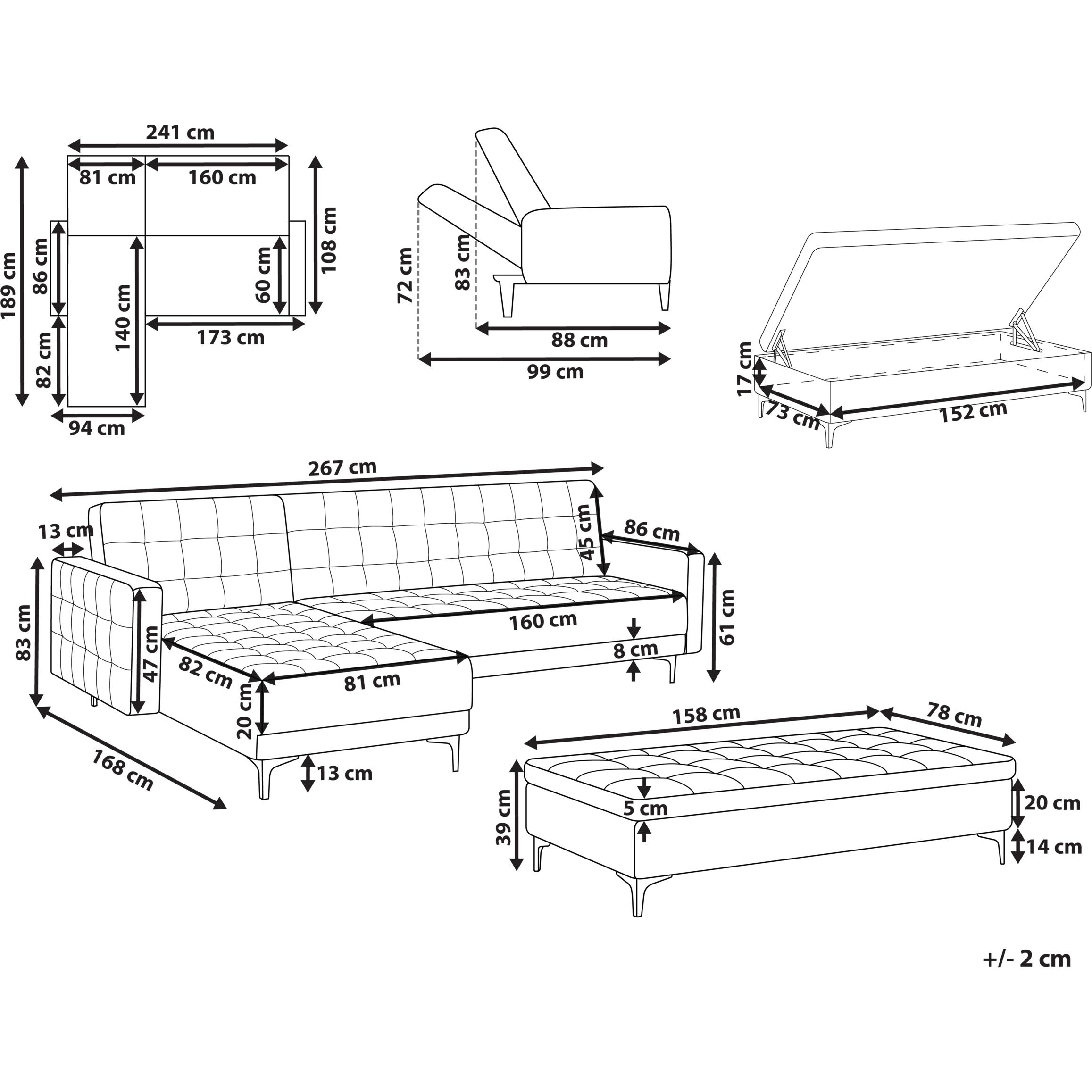 Thumbnail - Beliani, Sofa, Aberdeen (Ecksofa)