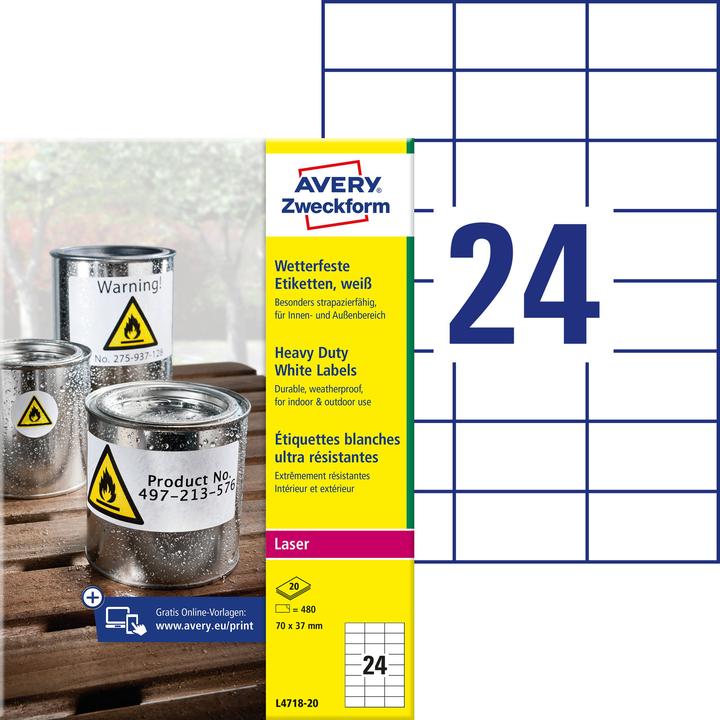 Produktbild Avery Wetterfeste Folien-Etiketten