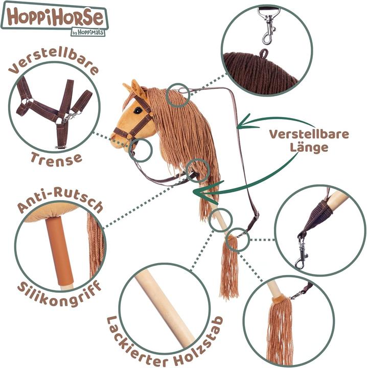 Produktbild Tootiny Pferd am Stiel HOPPIHORSE Hobby Horse A4 Kastanie