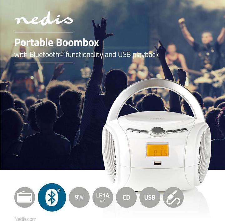 Actual product image Nedis SPBB100WT - White - Audio - White (FM, Bluetooth)