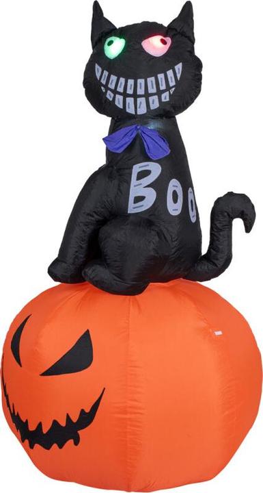 Actual product image Europalms Halloween inflatable figure cat with pumpkin, 183cm