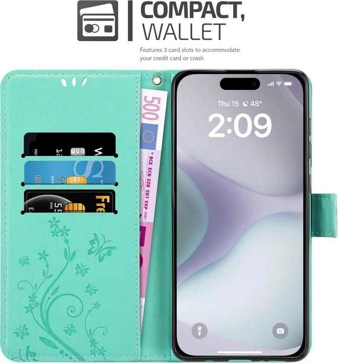 Produktbild Cadorabo Hülle für iPhone 16 mit Blumen Muster (Apple iPhone 16)