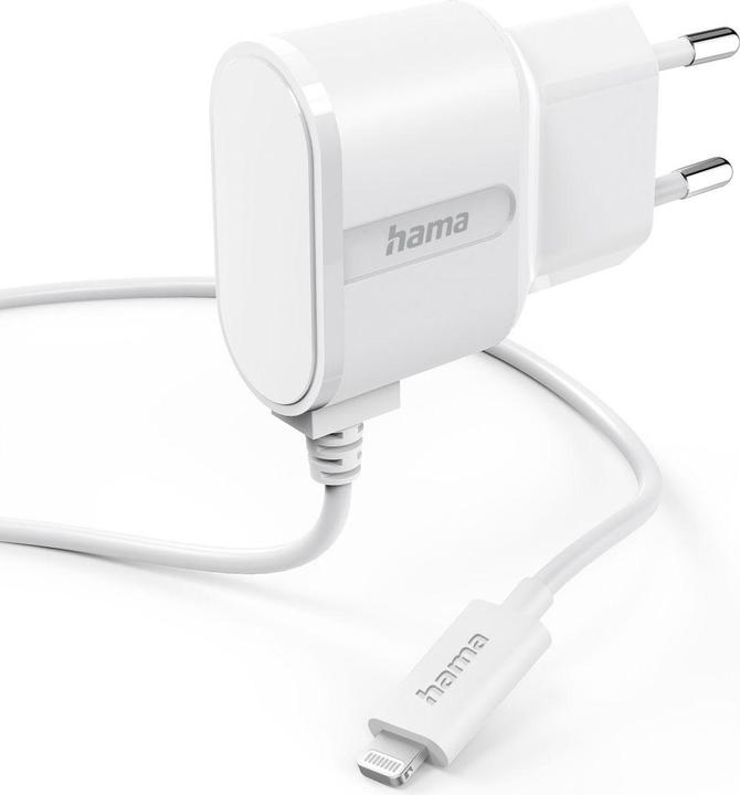 Produktbild Hama Ladegerät mit Lightning-Anschluss, 5 W, 1,0 m, Weiss (5 W, 1 Port)