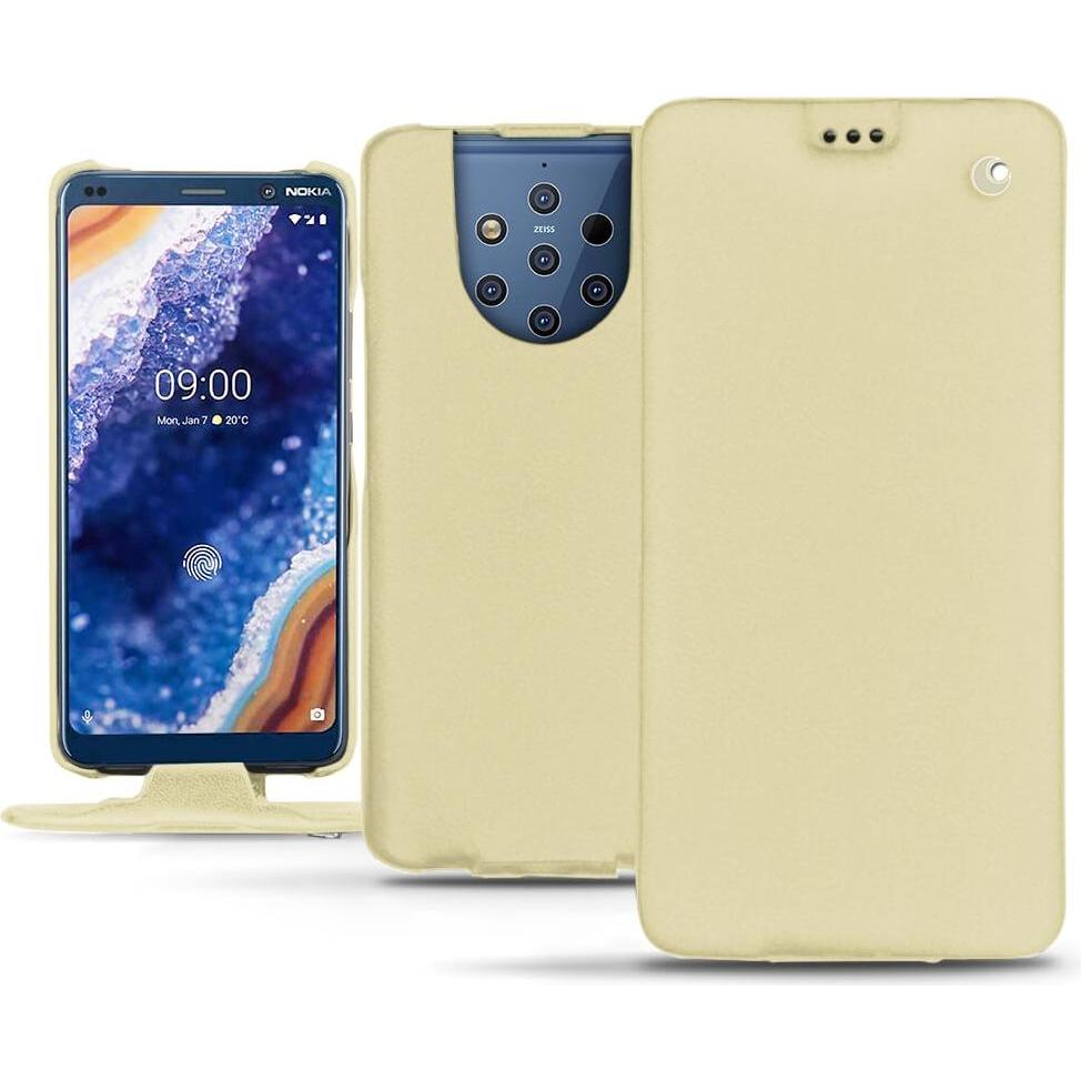 Thumbnail - Noreve Lederschutzhülle vertikal (Nokia 9 PureView), Smartphone Hülle, Beige