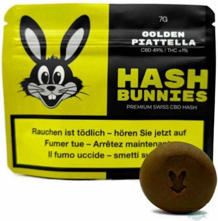 Actual product image Hash Bunnies Premium Swiss CBD Hash - Golden Piatella (7 g, Indoor)
