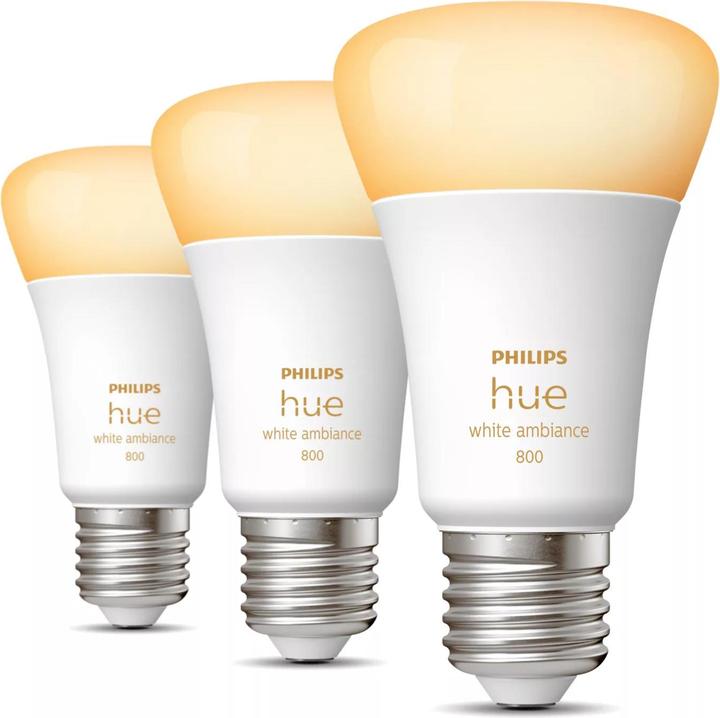 Produktbild Philips Hue White Ambiance (E27, 9 W, 806 lm, 3 x, F)