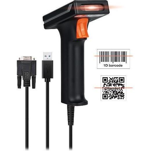 Hamlet Barcode Scanner Ind (Codice QR, Codici a barre 1D, Codici a barre 2D), Lettore codice a barre, Nero