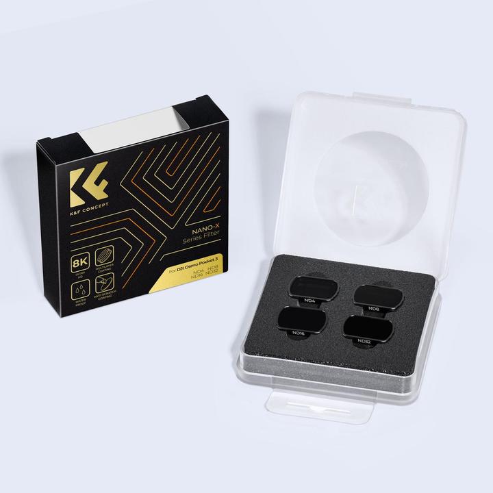 Produktbild K&F Concept 4pcs Filter Kit, Magnetic ND4+ND8+ND16+ND32, HD, Anti-Reflection Green Coating, Waterproof and Scrat