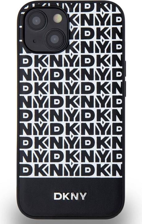 Produktbild DKNY PU Leather Repeat Pattern Bottom Stripe MagSafe Case for iPhone 13 Black (Apple iPhone 13)