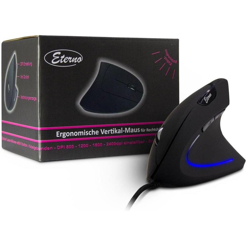 Intertech Eterno KM-206WR (Cablato), Mouse, Nero