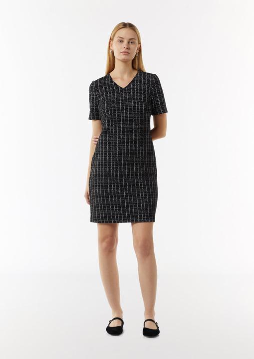 Actual product image Comma Kleid Elastisches Bouclé-Kleid mit Karomuster (34)