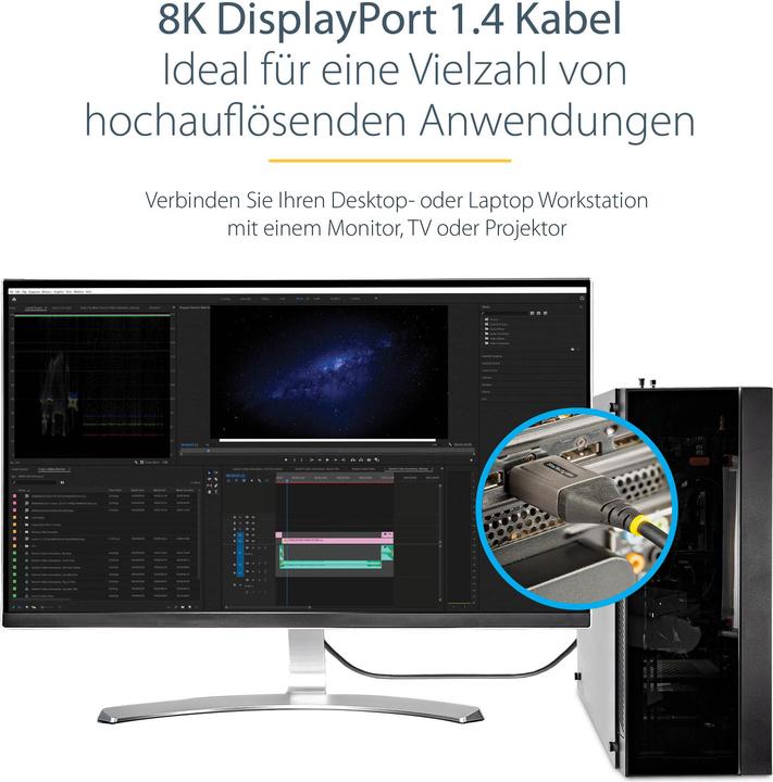 Actual product image StarTech DP14VMM5M DisplayPort cable (5 m, DisplayPort, 1.4)