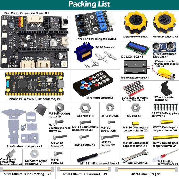 Produktbild Adeept Roboter-Bauset mit Mecanum-Rädern für ESP32-S3