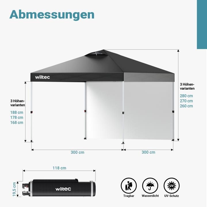 Actual product image Wiltec Pop up (300 cm, 300 cm)
