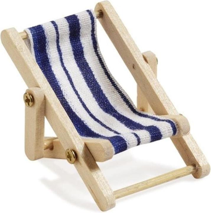 Immagine prodotto Hobby Fun Mini sedia a sdraio 5 x 3,5 cm, blu/bianco