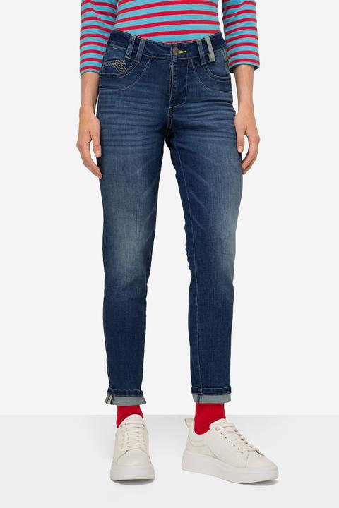 Immagine prodotto Laurasøn Slim-Jeans, 5-Pocket, Saum mit TurnUp, mit recyceltem Polyester (Banda radio 38 (2600 MHz))