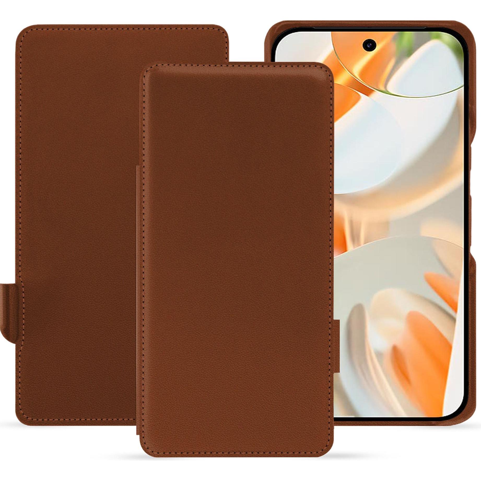 Thumbnail - Noreve Lederschutzhülle horizontal (Google Pixel 9 Pro Fold), Smartphone Hülle, Braun