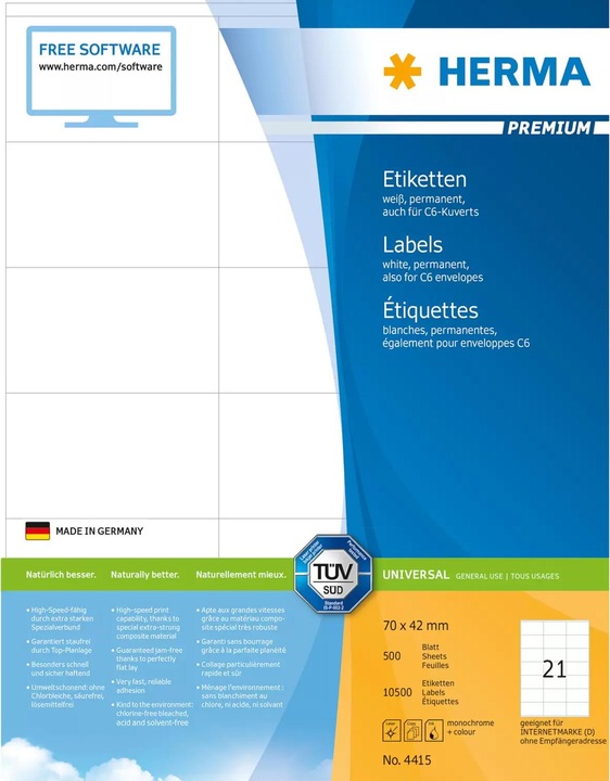 Produktbild Herma Universal Etiketten A4