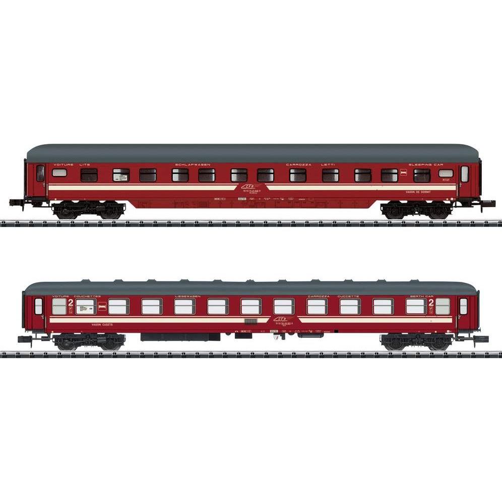 MiniTrix Persoenenwagen 2er-Set EC Venezia Teil 3 der MÁV-START (Spur N)