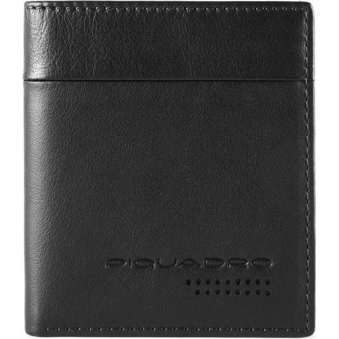 Piquadro, Herren, Portemonnaie, Urban, Leather Wallet, Credit Card Case, Black, For Men, Schwarz