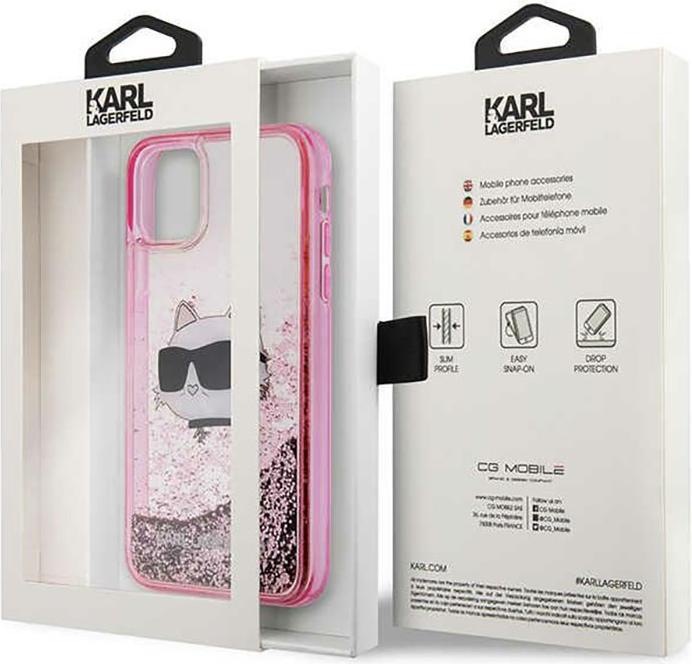 Image du produit Karl Lagerfeld KLHCN61LNCHCP iPhone 11/ XR rose/rose hardcase paillettes Tête de Choupette (Apple iPhone 11)